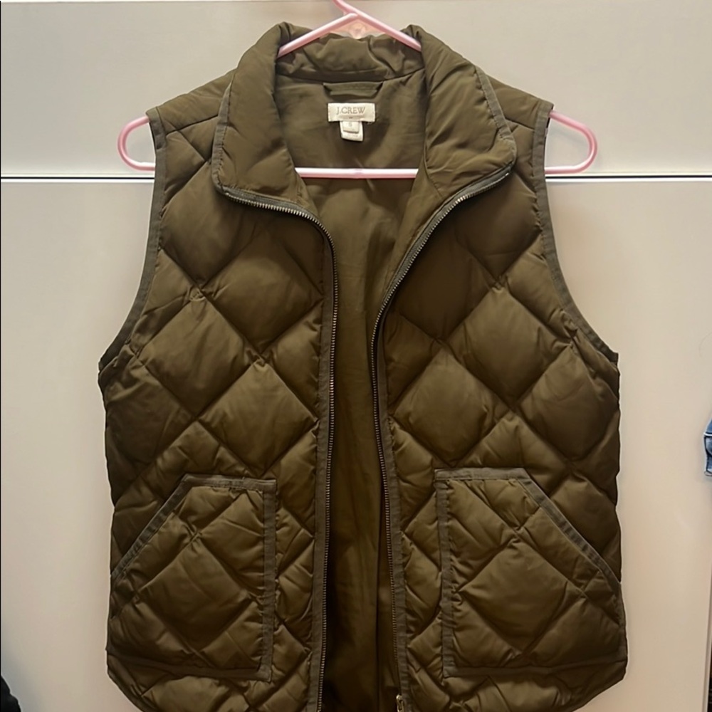 J. Crew olive green quilted vest